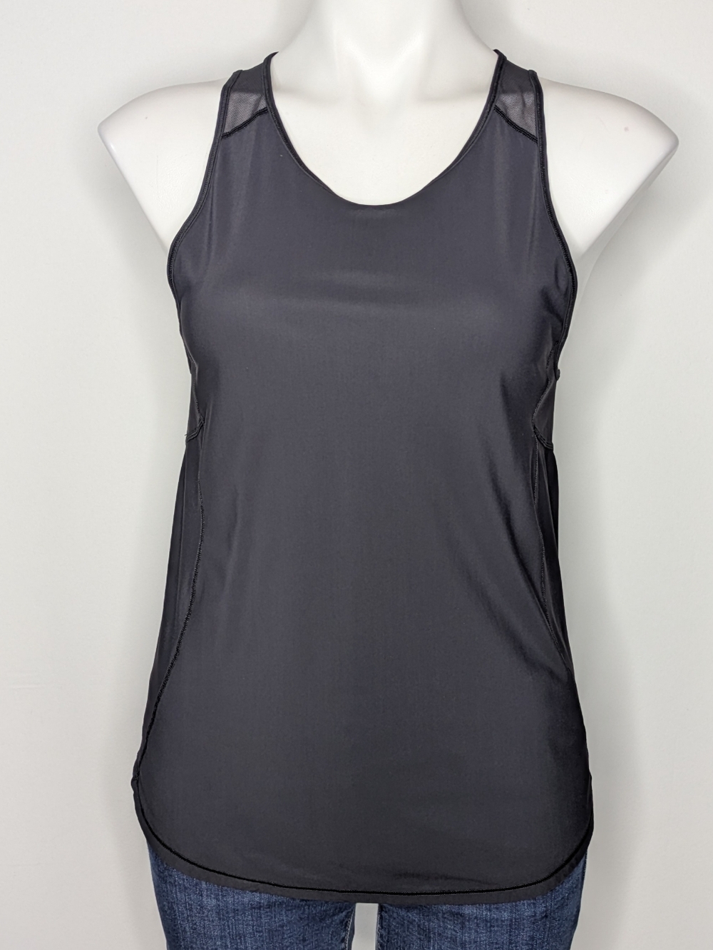 Lululemon Black Mesh Back Athletic Exercise Workout Tank Top XS/S